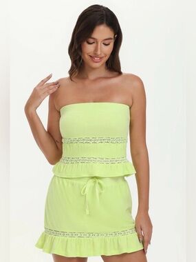 Juicy Couture Towel Terry Skirt & Tube
Top Set Lace Trim Pear XL